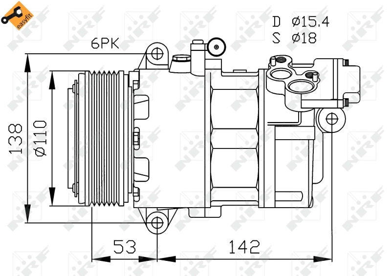 NRF Airco compressor 32184
