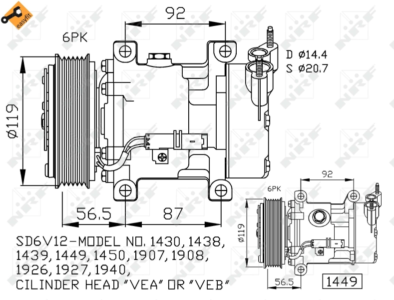 NRF Airco compressor 32227