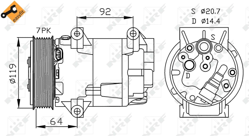 NRF Airco compressor 32424