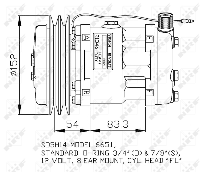 NRF Airco compressor 32763G
