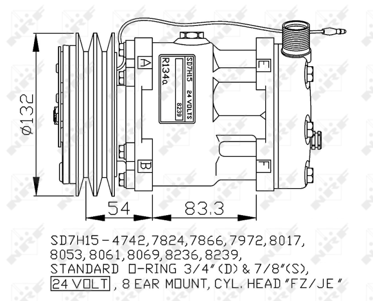 NRF Airco compressor 32769G