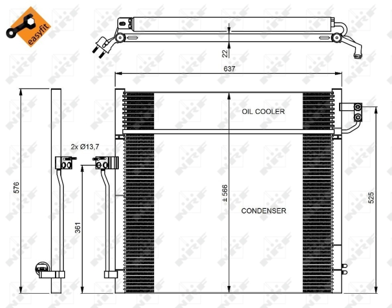 Airco condensor NRF 350080