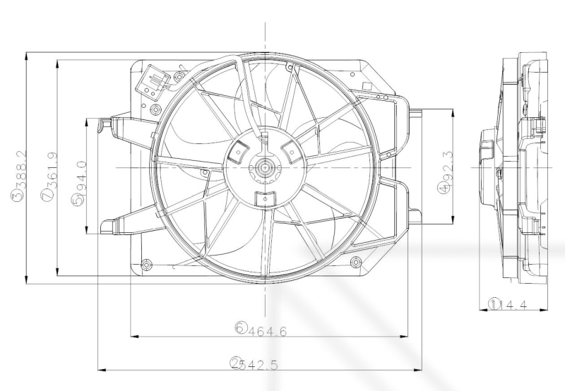 NRF Ventilatorwiel-motorkoeling 47021