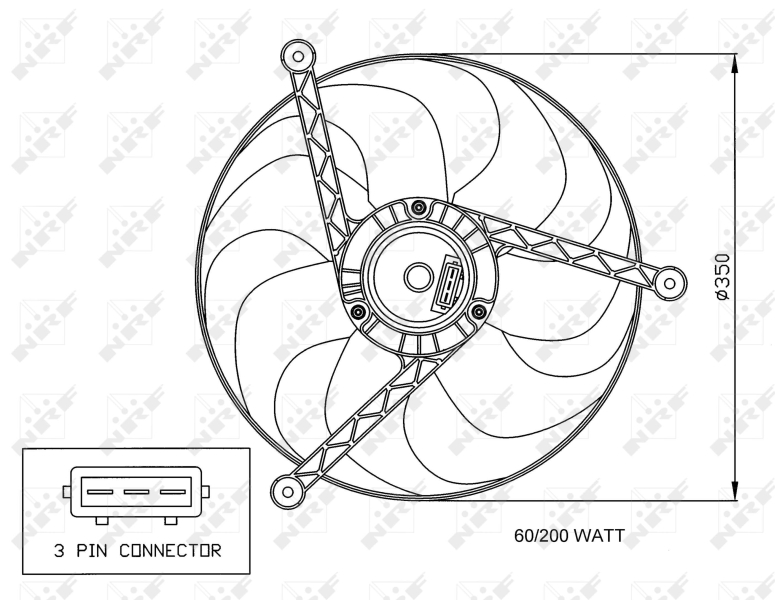 Ventilatorwiel-motorkoeling NRF 47057