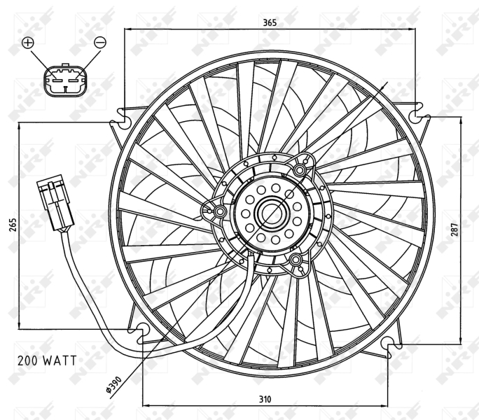 Ventilatorwiel-motorkoeling NRF 47073