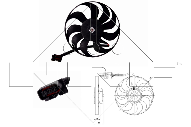 Ventilatorwiel-motorkoeling NRF 47392