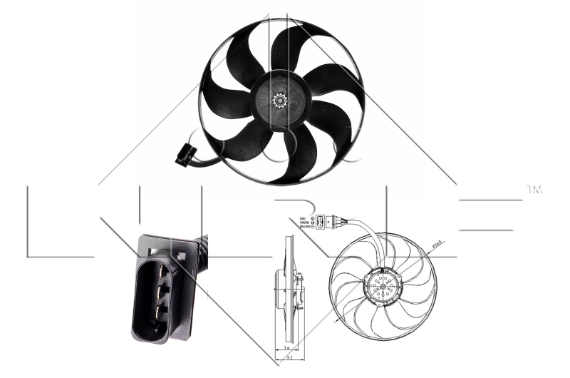 Ventilatorwiel-motorkoeling NRF 47393