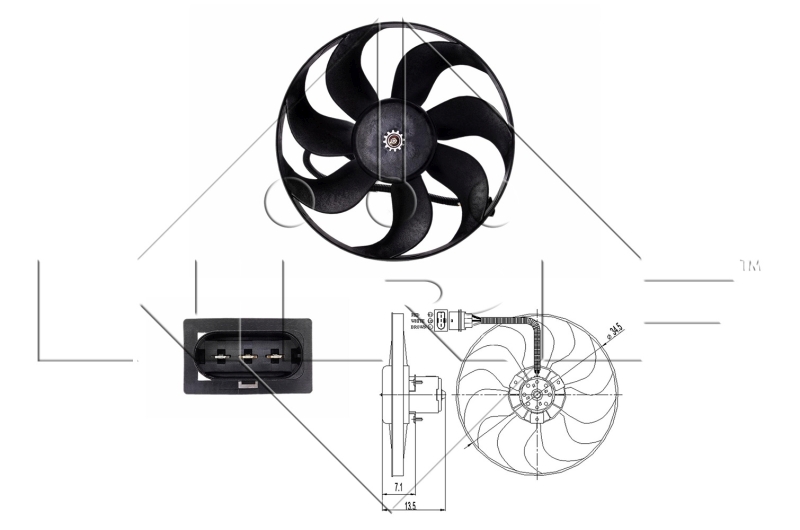 Ventilatorwiel-motorkoeling NRF 47397