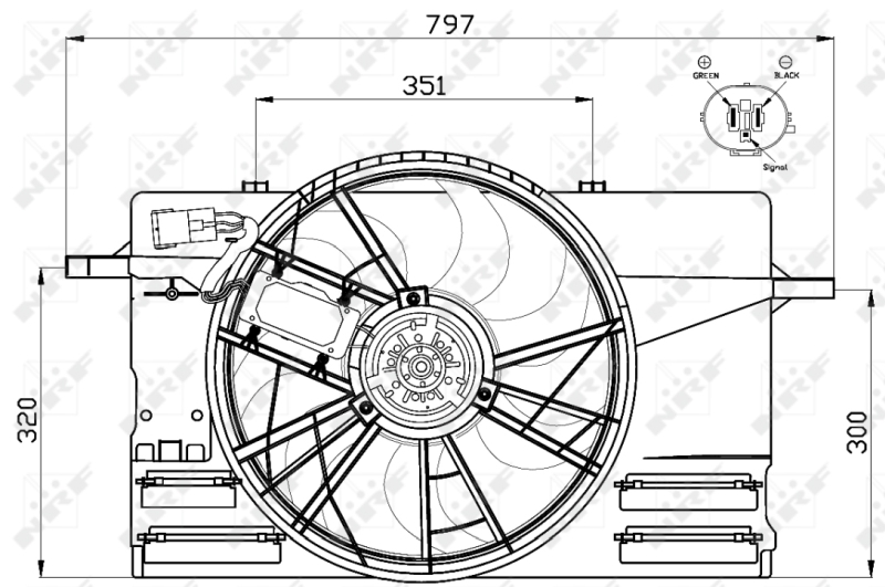 NRF Ventilatorwiel-motorkoeling 47412