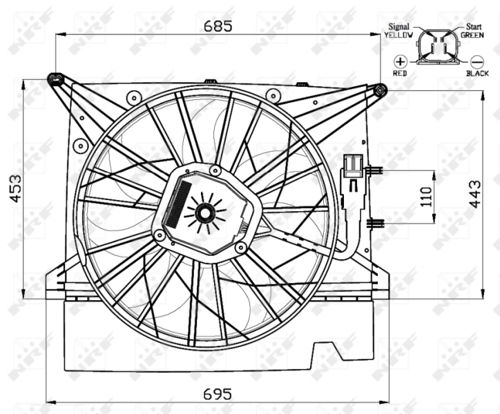 NRF Ventilatorwiel-motorkoeling 47462