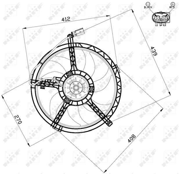 NRF Ventilatorwiel-motorkoeling 47509