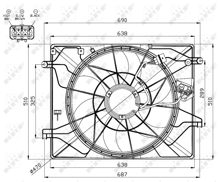 Ventilatorwiel-motorkoeling NRF 47560