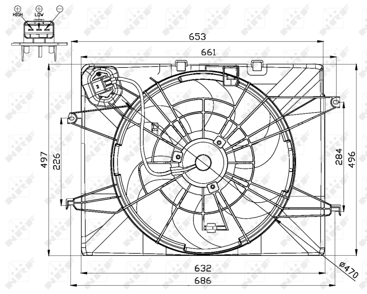 Ventilatorwiel-motorkoeling NRF 47564