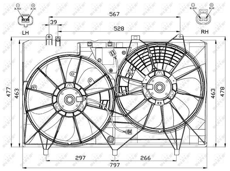 Ventilatorwiel-motorkoeling NRF 47565