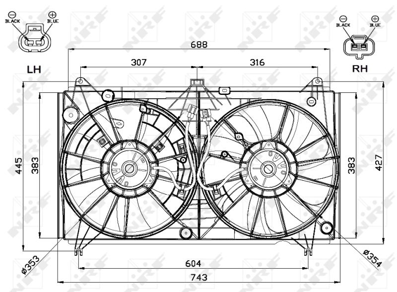 Ventilatorwiel-motorkoeling NRF 47567