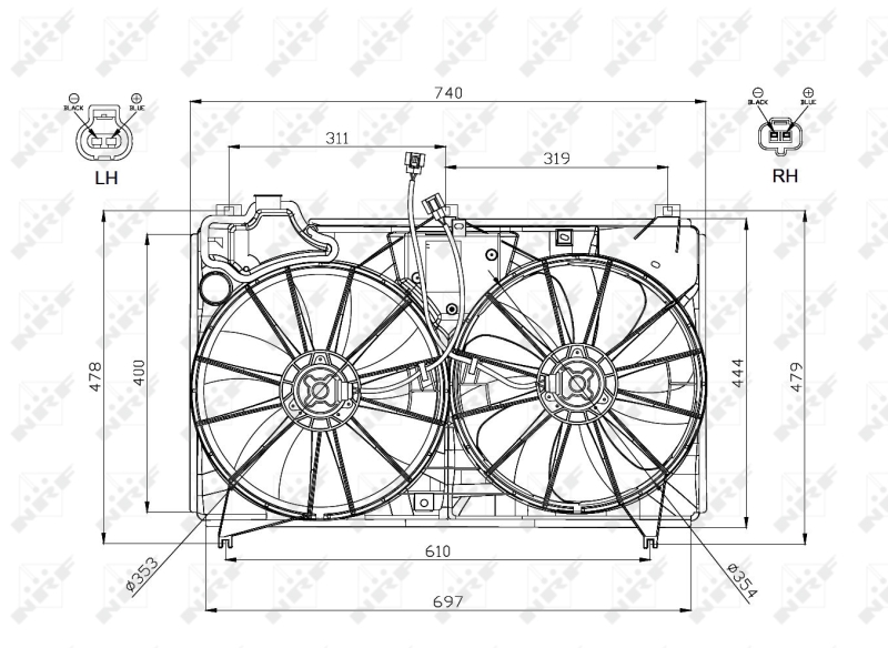 Ventilatorwiel-motorkoeling NRF 47577