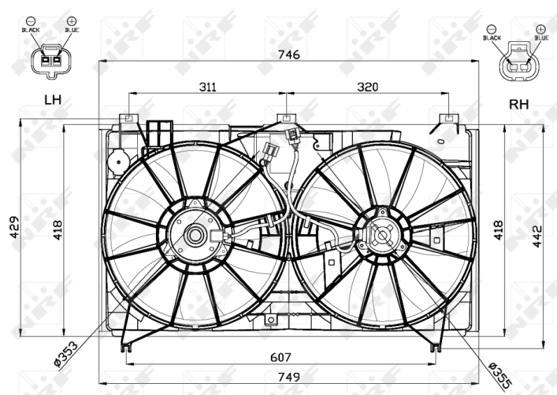 Ventilatorwiel-motorkoeling NRF 47580