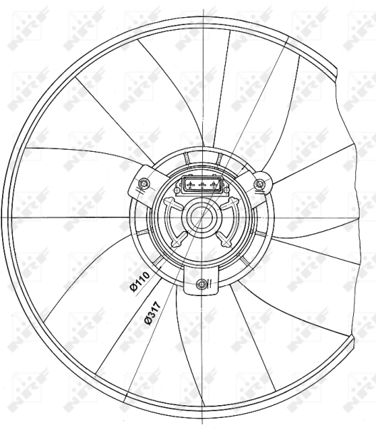 Ventilatorwiel-motorkoeling NRF 47660