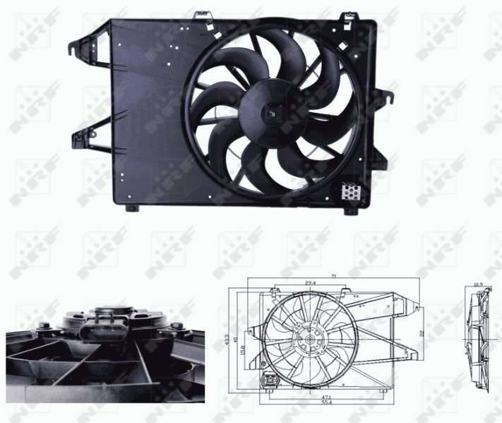 Ventilatorwiel-motorkoeling NRF 47679