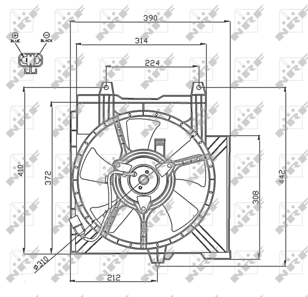 Ventilatorwiel-motorkoeling NRF 47742