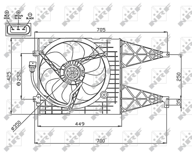 Ventilatorwiel-motorkoeling NRF 47744