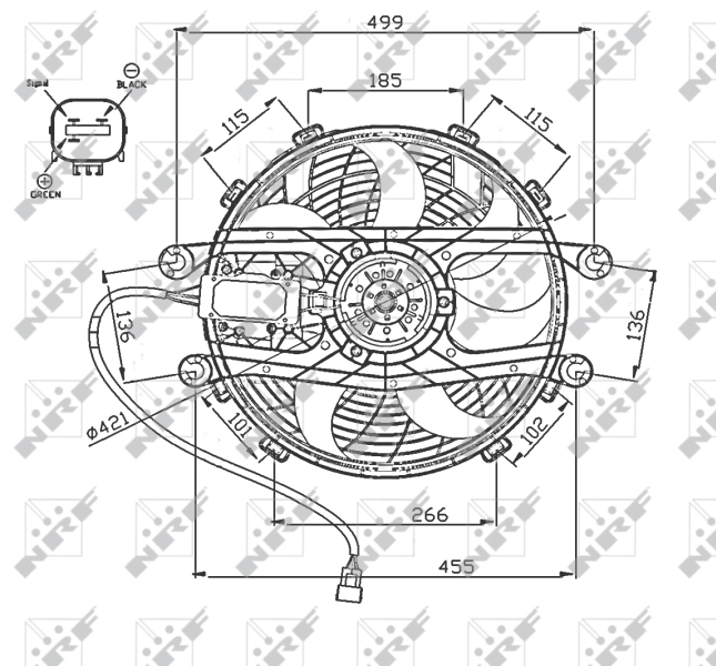 Ventilatorwiel-motorkoeling NRF 47747