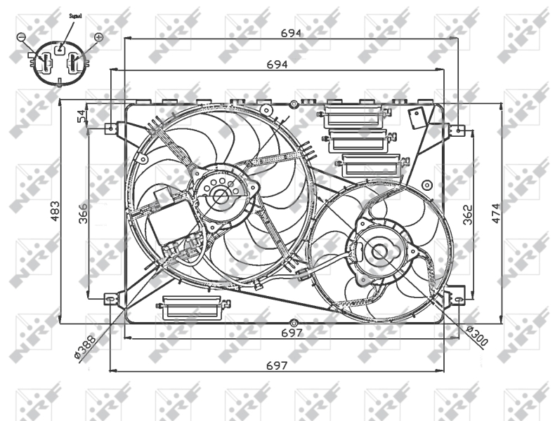 Ventilatorwiel-motorkoeling NRF 47754