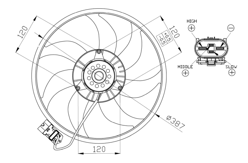 Ventilatorwiel-motorkoeling NRF 47914