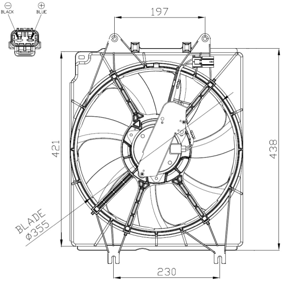 Ventilatorwiel-motorkoeling NRF 47934