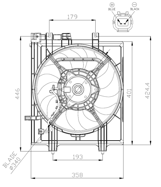 Ventilatorwiel-motorkoeling NRF 47936