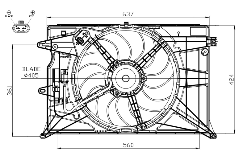 Ventilatorwiel-motorkoeling NRF 47948