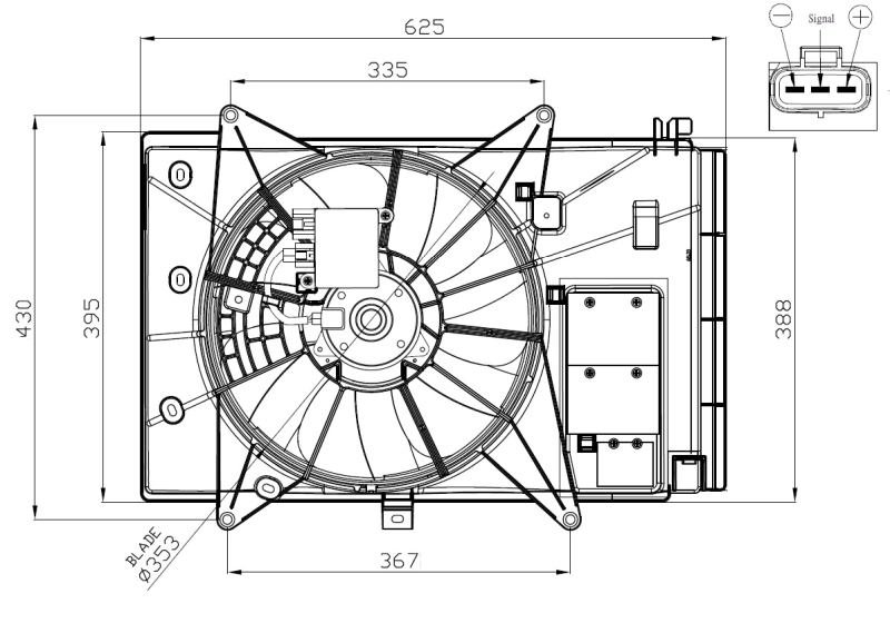 Ventilatorwiel-motorkoeling NRF 47949