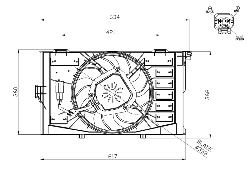 Ventilatorwiel-motorkoeling NRF 47952