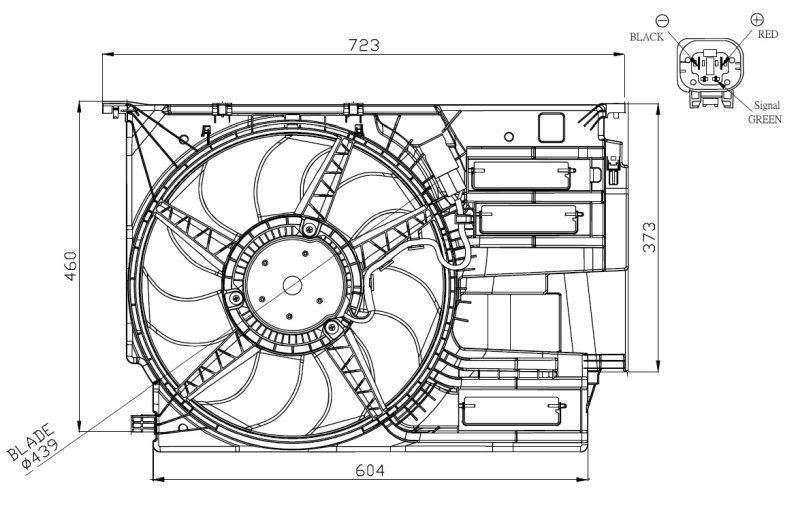 Ventilatorwiel-motorkoeling NRF 47954