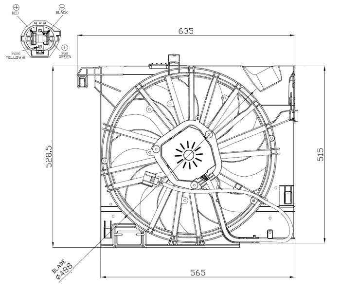 Ventilatorwiel-motorkoeling NRF 47955