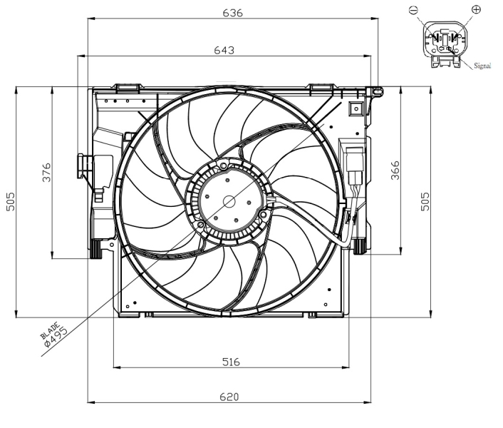 Ventilatorwiel-motorkoeling NRF 47956