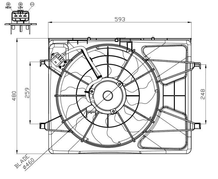 Ventilatorwiel-motorkoeling NRF 47958