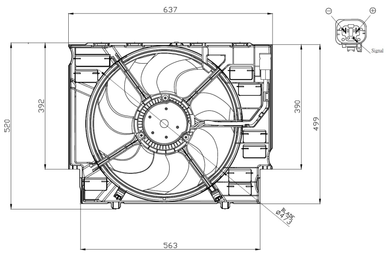 Ventilatorwiel-motorkoeling NRF 47960