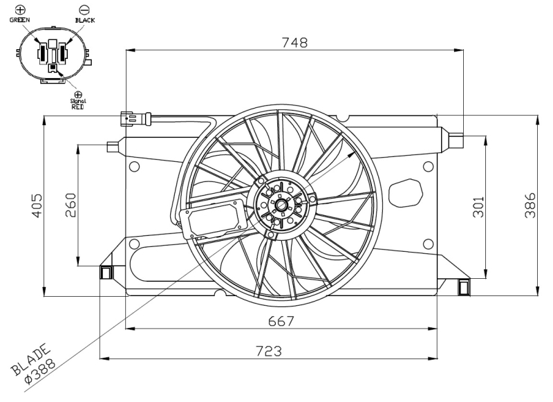 Ventilatorwiel-motorkoeling NRF 47961