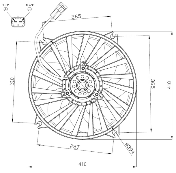 Ventilatorwiel-motorkoeling NRF 47962