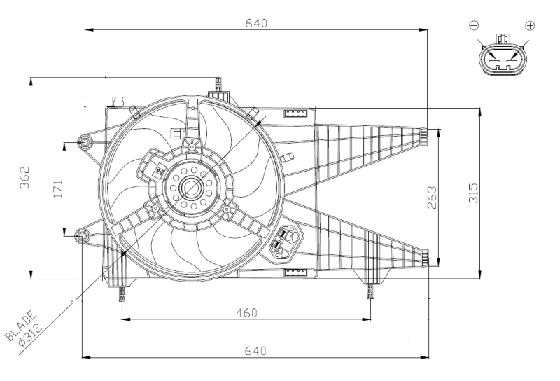 Ventilatorwiel-motorkoeling NRF 47963