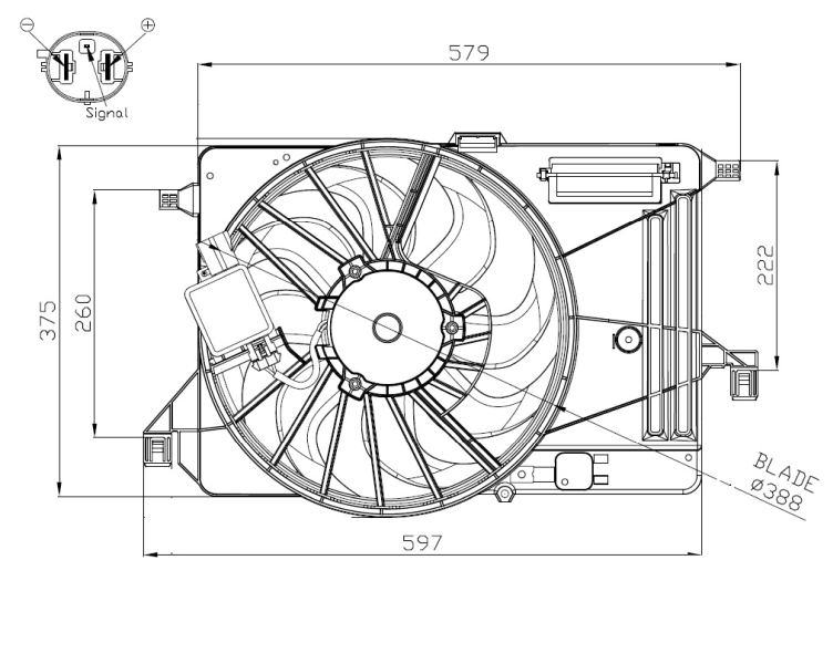 Ventilatorwiel-motorkoeling NRF 47964