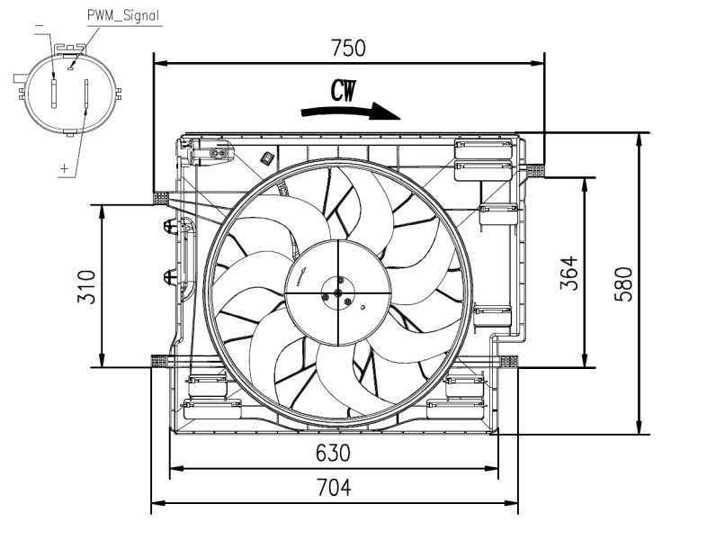 Ventilatorwiel-motorkoeling NRF 47967