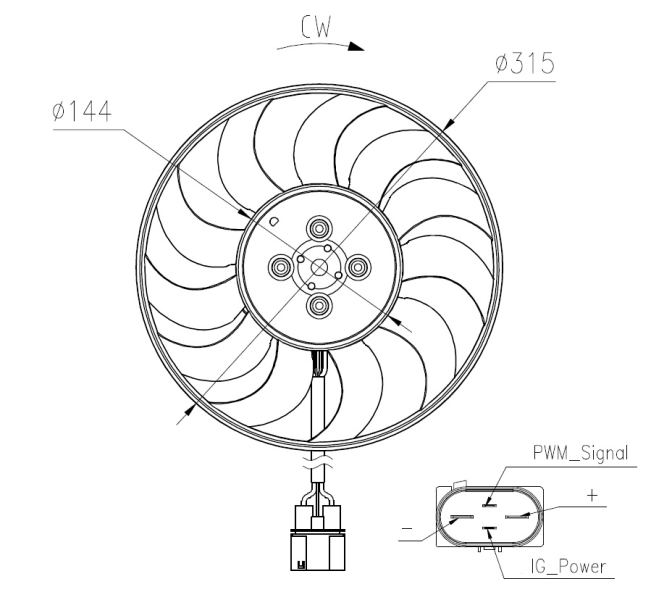 Ventilatorwiel-motorkoeling NRF 47970