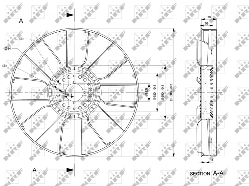 NRF Ventilatorwiel-motorkoeling 49807