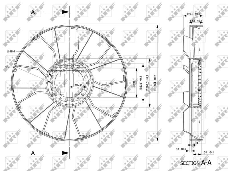 NRF Ventilatorwiel-motorkoeling 49843