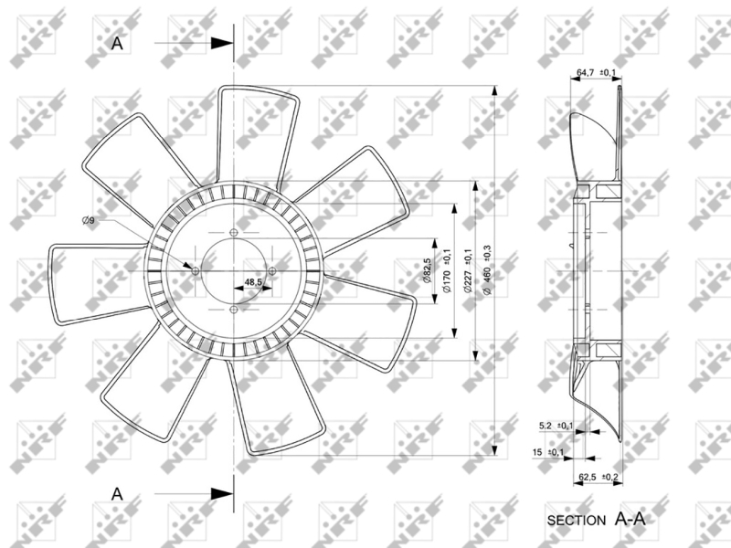 NRF Ventilatorwiel-motorkoeling 49844