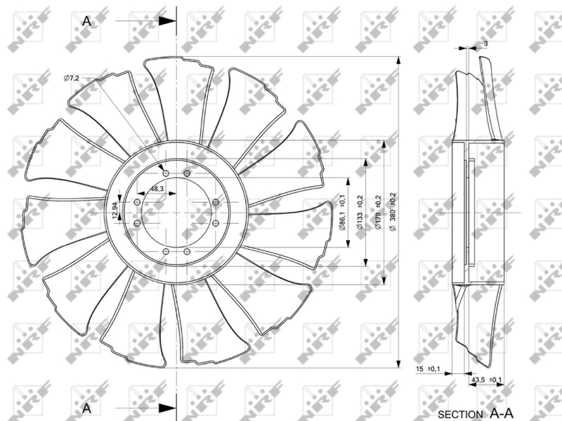 NRF Ventilatorwiel-motorkoeling 49846