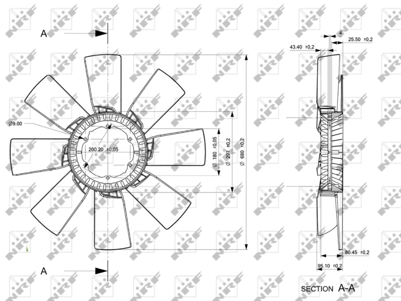 NRF Ventilatorwiel-motorkoeling 49858