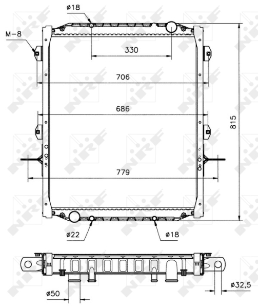 Aandrijfaccu koeler NRF 51533